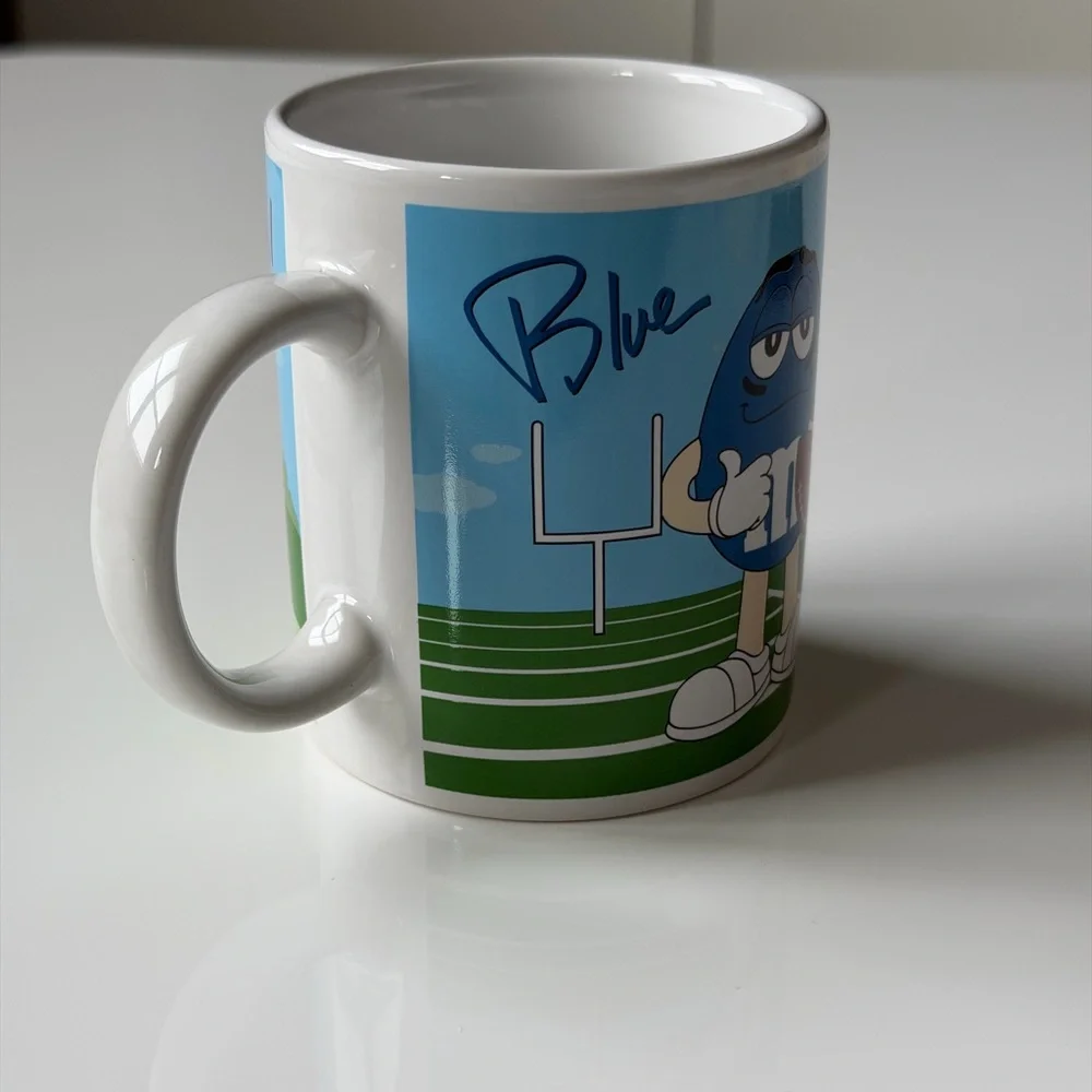 Galerie M&M's Red/Blue Golf Football Colorful Candy Collectible Coffee Mug